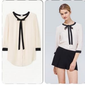 Aritzia Babaton white Sabrina blouse 100% silk m